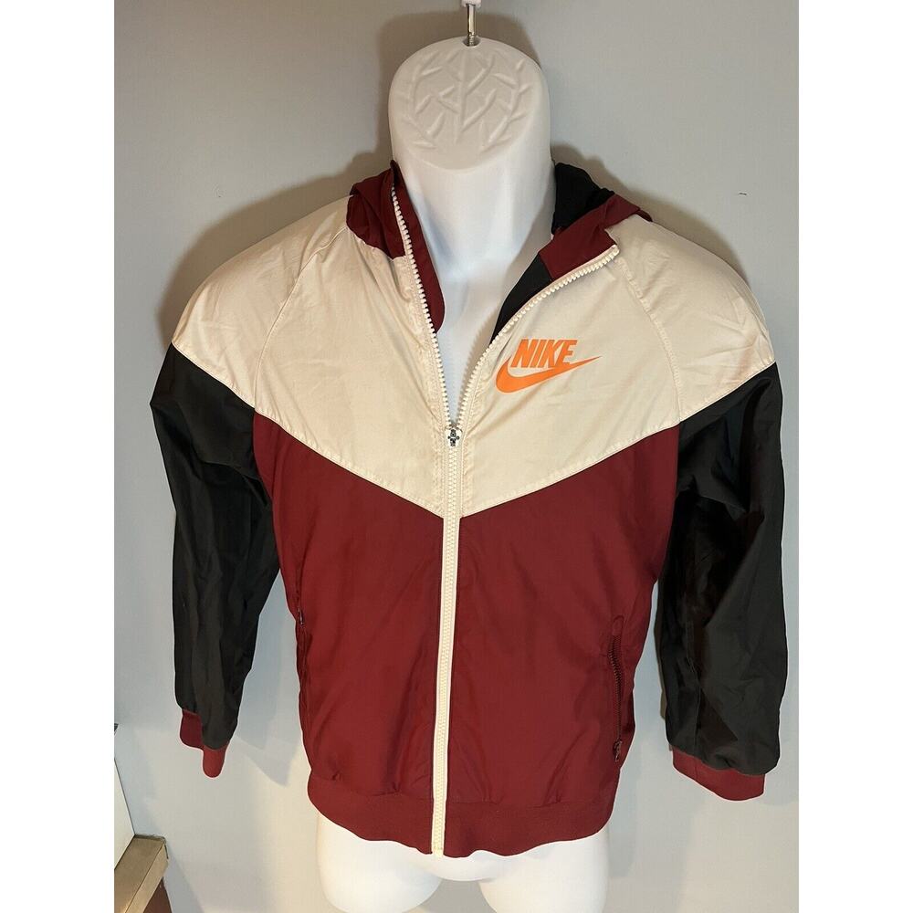 Nike Youth Medium Packable Windbreaker Jacket Hooded Two Tone Full Zip